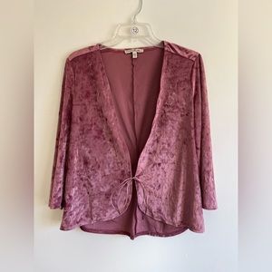 Express: One Eleven. Pink Velour Jacket/Cardigan. Size large.